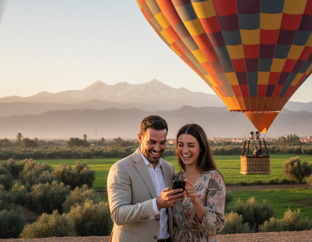 Booking hot air balloon experience