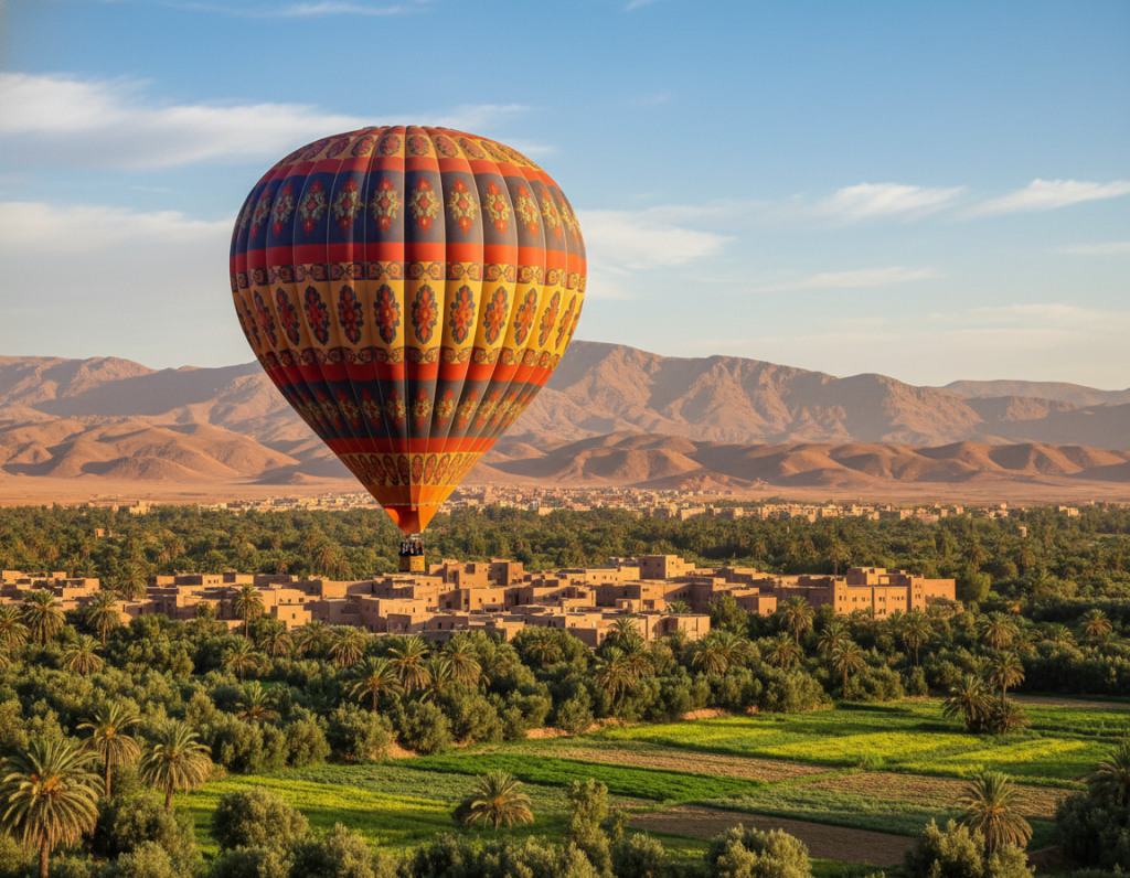 Experience balloon flight over Berber villages and oasis Experience balloon flight over Berber villages and oasis