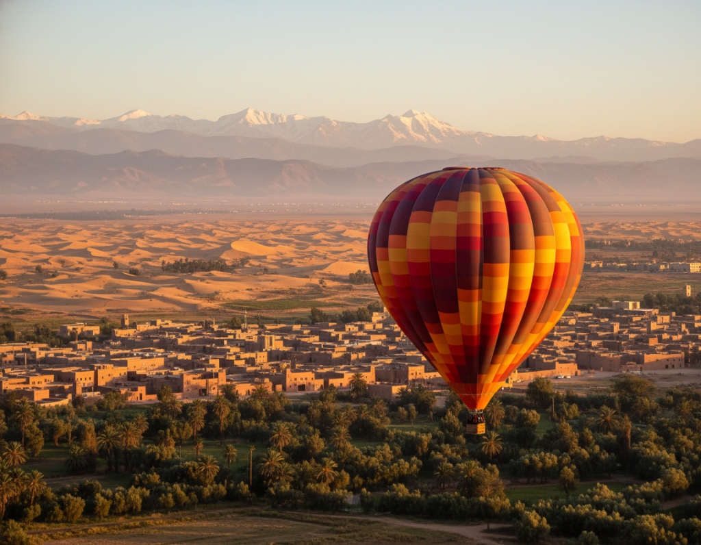 Experience hot air balloon adventure in Morocco