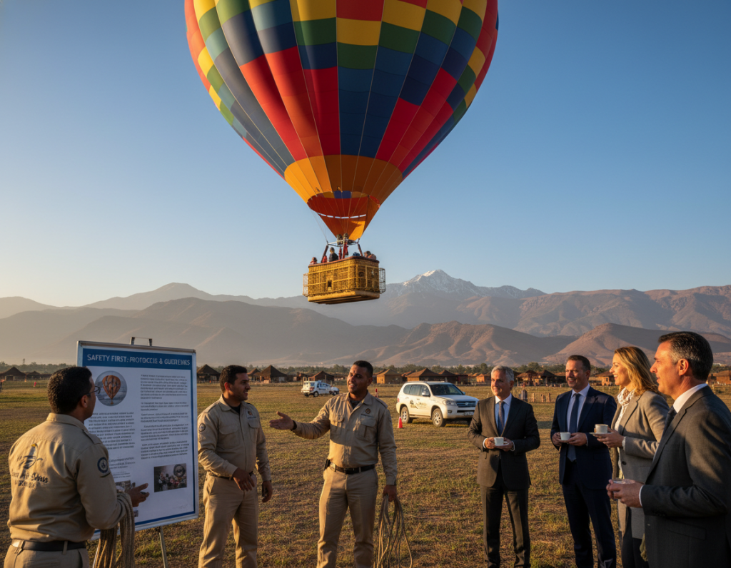 Hot air balloon safety features in Morocco