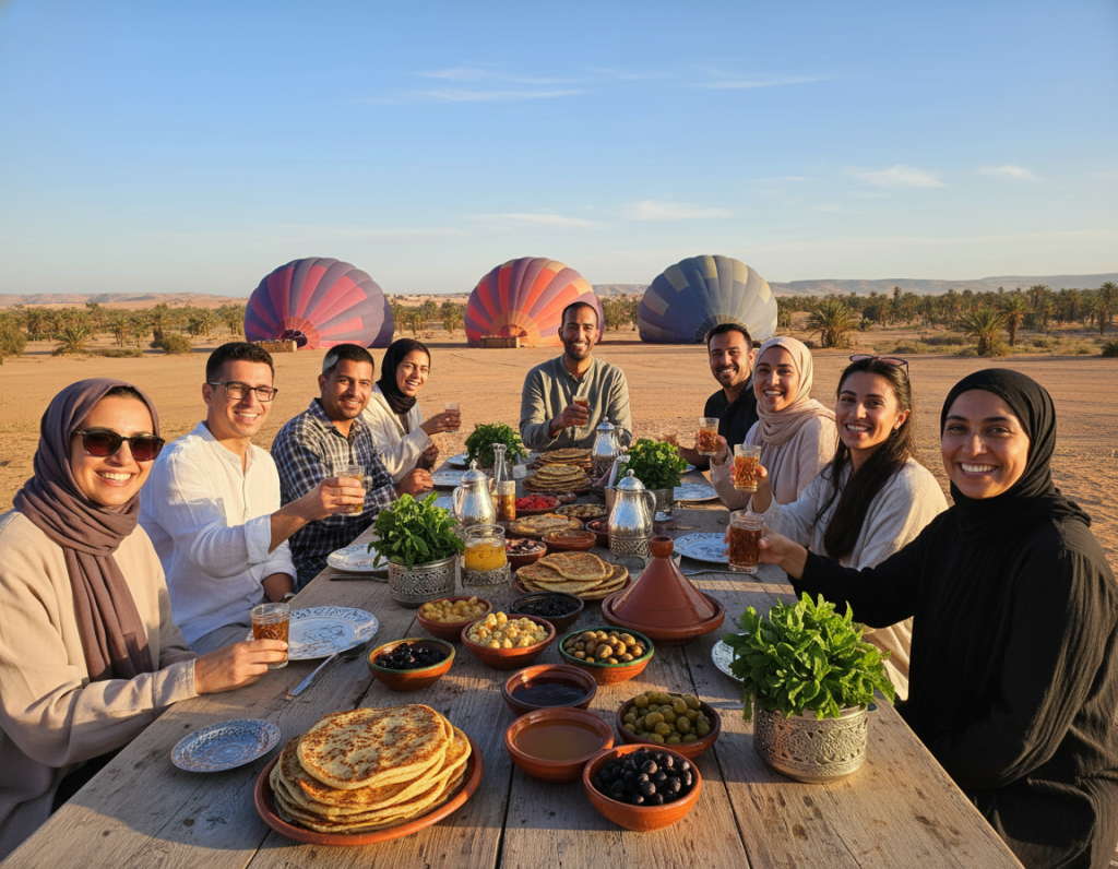 Moroccan Breakfast Experience After Hot Air Balloon Flight Moroccan Breakfast Experience After Hot Air Balloon Flight